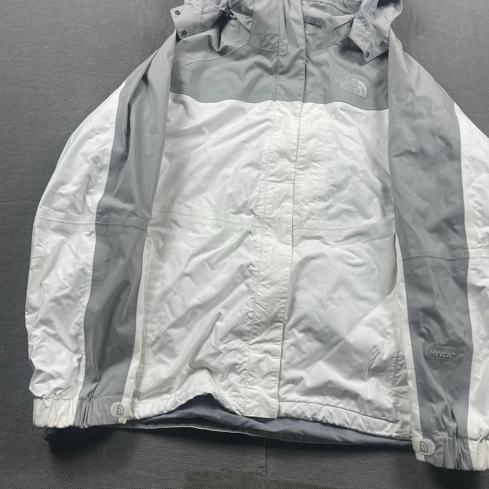 The North Face Jacket Womens XL Dryvent Gray Nylon Full Zip Hooded Outdoor Coat